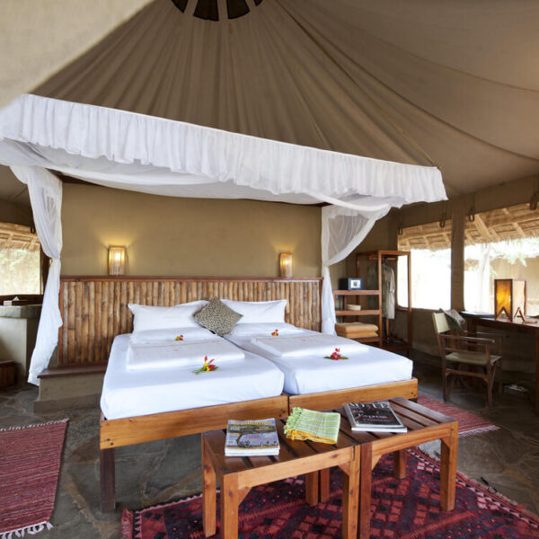 KizingoEco lodge tent bedroom